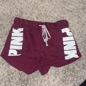 VS PINK maroon shorts